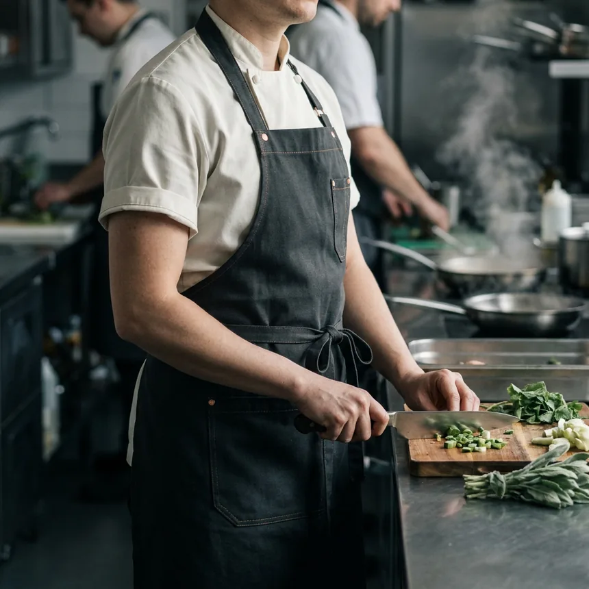 Chef de cozinha em restaurante profissional