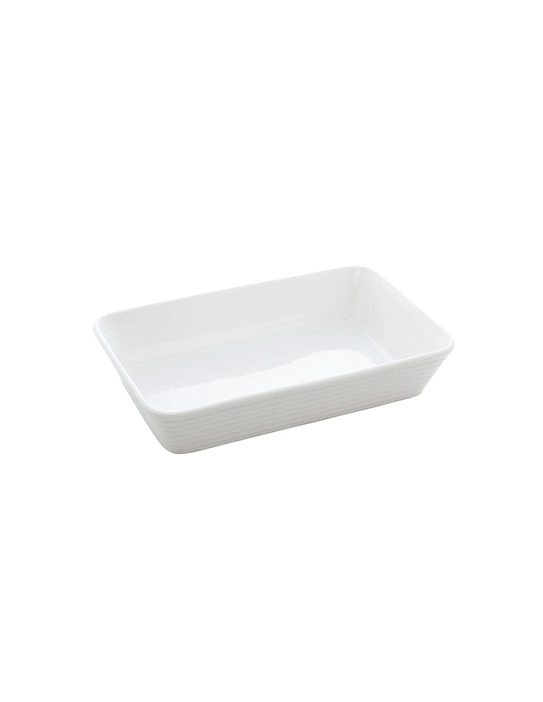 Travessa Refratário de Porcelana Retangular Branco 25,5cm